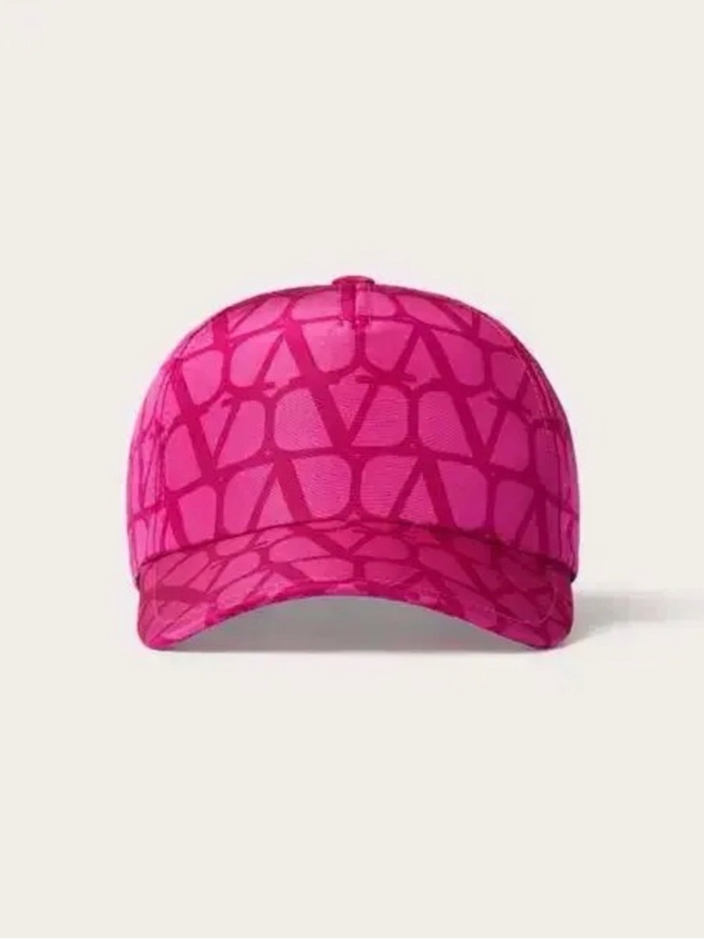 Printed Structured Baseball Cap in Bright Fuchsia